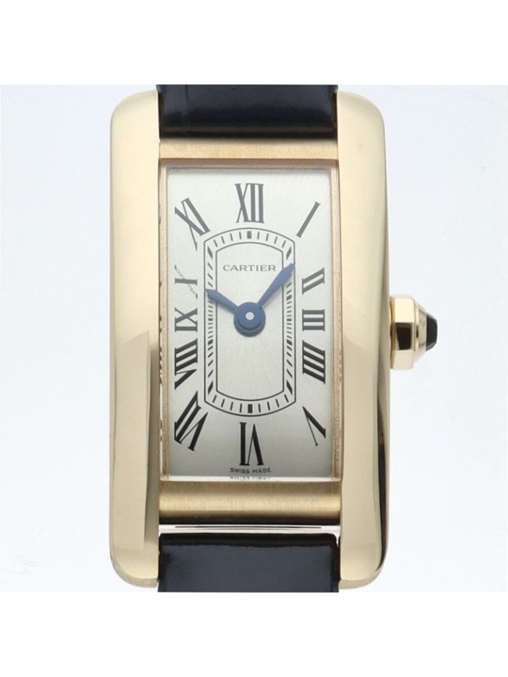 Cartier Tank Americanine Mini Watch Leather Silver